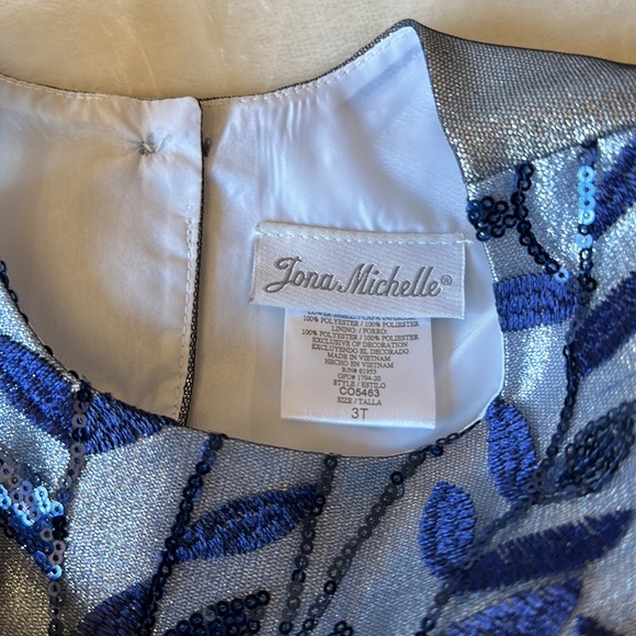 Midnight Blue Sparkly Girl Dress 3T - Picture 4 of 11